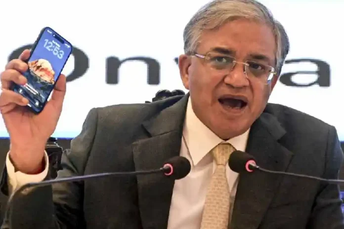 Gyanesh Kumar at the media conference at New Town on Tuesday. PTI